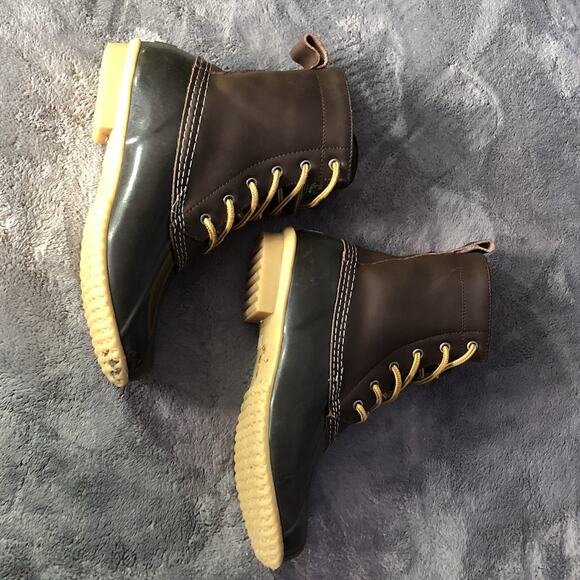 Bass Harlequin Brown Waterproof Duck Boots Womens Size 10M Rain Boots Snow Boots - Picture 4 of 11